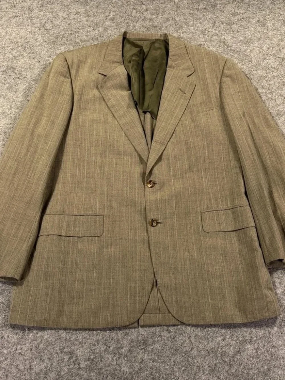 Oxxford Clothes Suit Jacket Mens 43 L Brown Wool Super Worsted Aristocrat Cachet